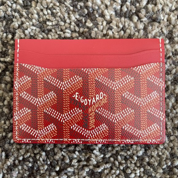 2023 Goyard SaintSulpice CardHolder-Brilliant Red Goyardine Canvas/Leather - Picture 1 of 13